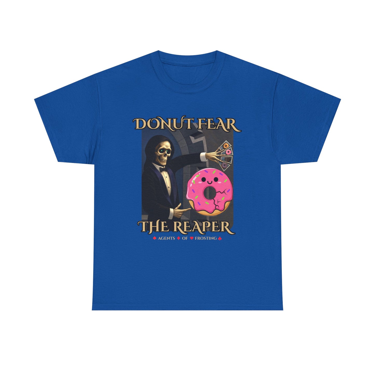 Donut Fear The Reaper T-Shirt | Funny Grim Reaper Shirt | Humor Graphic Tee | DrumZombie Brand
