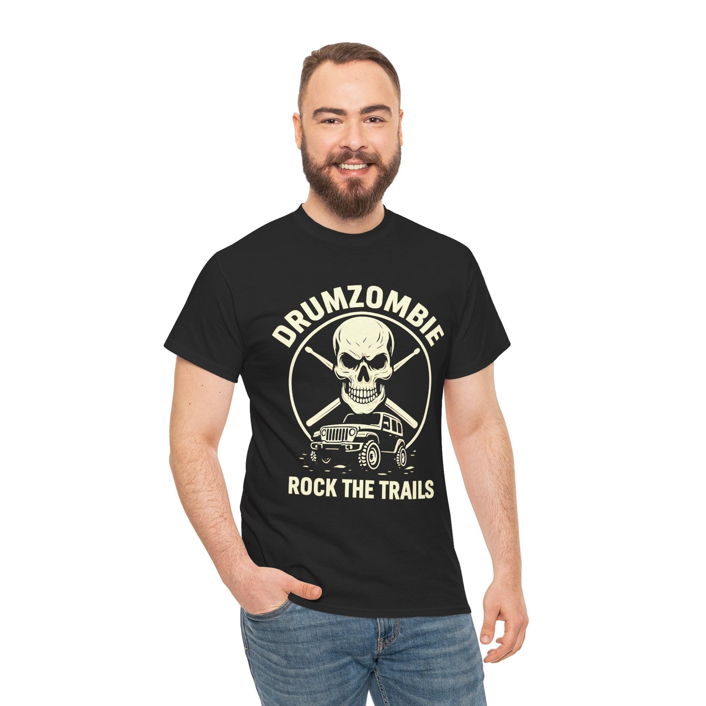 Rock the Trails Skull Jeep Tee for Drummers