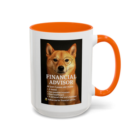 Charming Financial Advisor Dog Mug | Fun Office Gift, Coffee Lover Essential, Cute Shiba Inu Tea Cup, Ideal for Birthdays, Holidays, Work