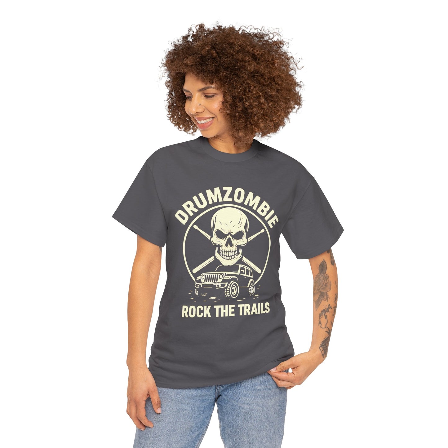 Rock the Trails Skull Jeep Tee for Drummers