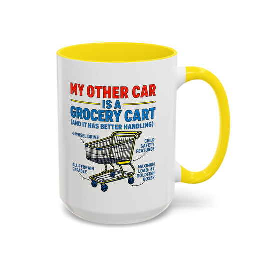 Funny Grocery Cart Mug, Humorous Coffee Cup for Car Lovers, Unique Gift for Him/Her, Great for Birthdays and Holidays