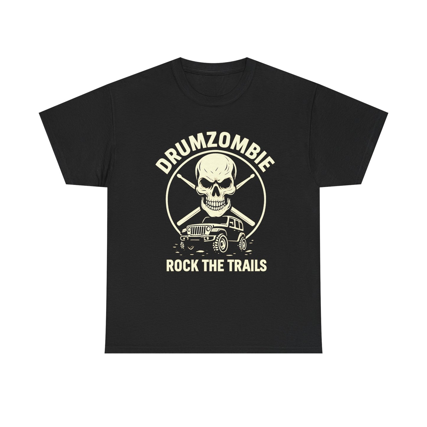 Rock the Trails Skull Jeep Tee for Drummers