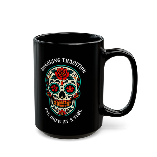 Honoring Tradition Coffee Mug | Day of the Dead Sugar Skull Cup