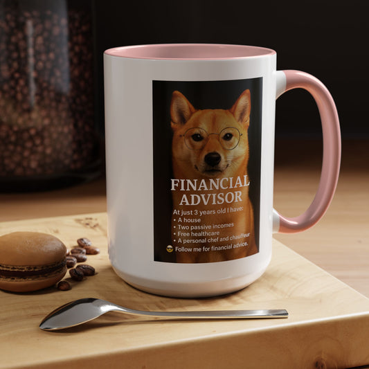 Charming Financial Advisor Dog Mug | Fun Office Gift, Coffee Lover Essential, Cute Shiba Inu Tea Cup, Ideal for Birthdays, Holidays, Work