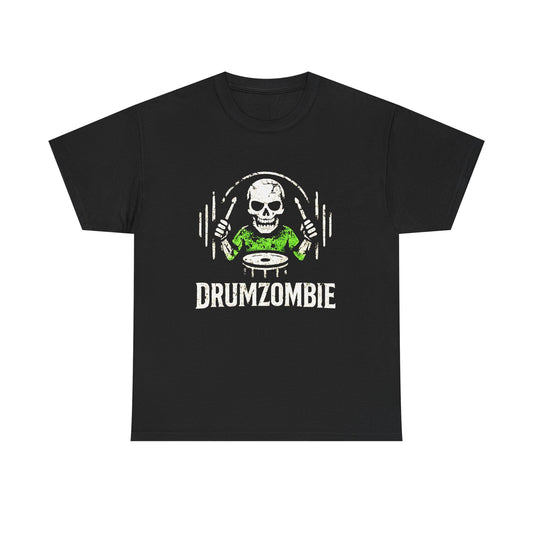 DrumZombie Unisex Tee – Funny Skeleton Drummer Shirt for Musicians & Rock Fans