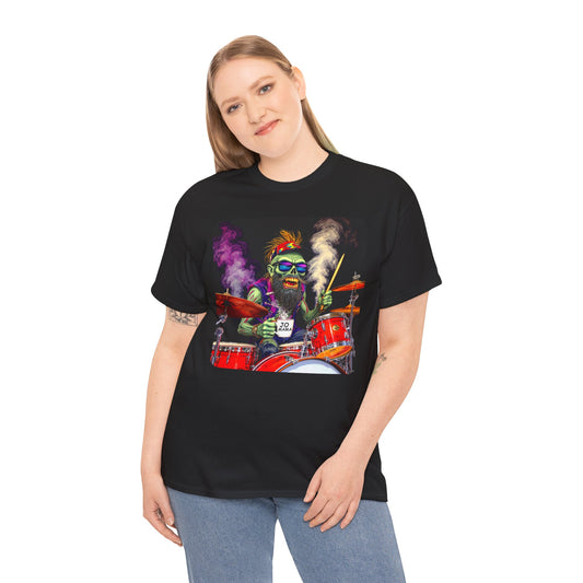 Psychedelic Zombie Drummer Shirt – Funny Gift for Music Lovers