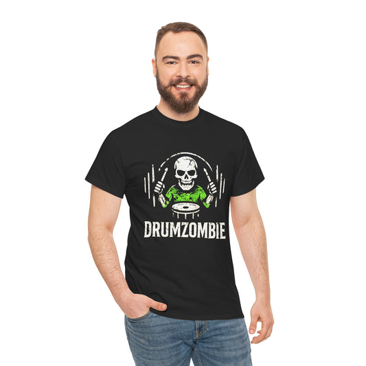 DrumZombie Unisex Tee – Funny Skeleton Drummer Shirt for Musicians & Rock Fans