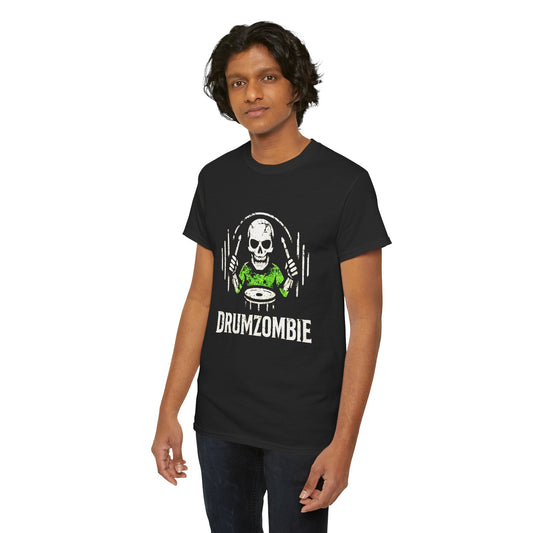 DrumZombie Unisex Tee – Funny Skeleton Drummer Shirt for Musicians & Rock Fans