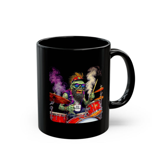 Psychedelic Zombie Drummer Mug – Funny Gift for Music Lovers