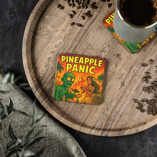 Tropical Coasters - Pineapple Panic Decor, Funky Drink Coasters, Perfect for Parties, Barware, Summer Gatherings