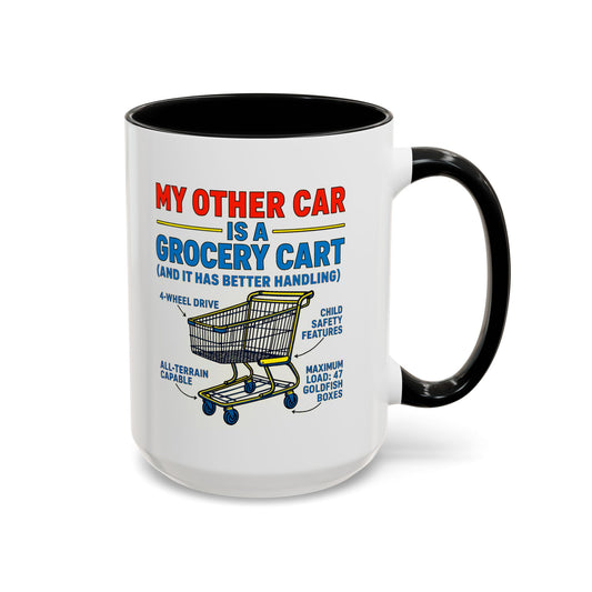 Funny Grocery Cart Mug, Humorous Coffee Cup for Car Lovers, Unique Gift for Him/Her, Great for Birthdays and Holidays