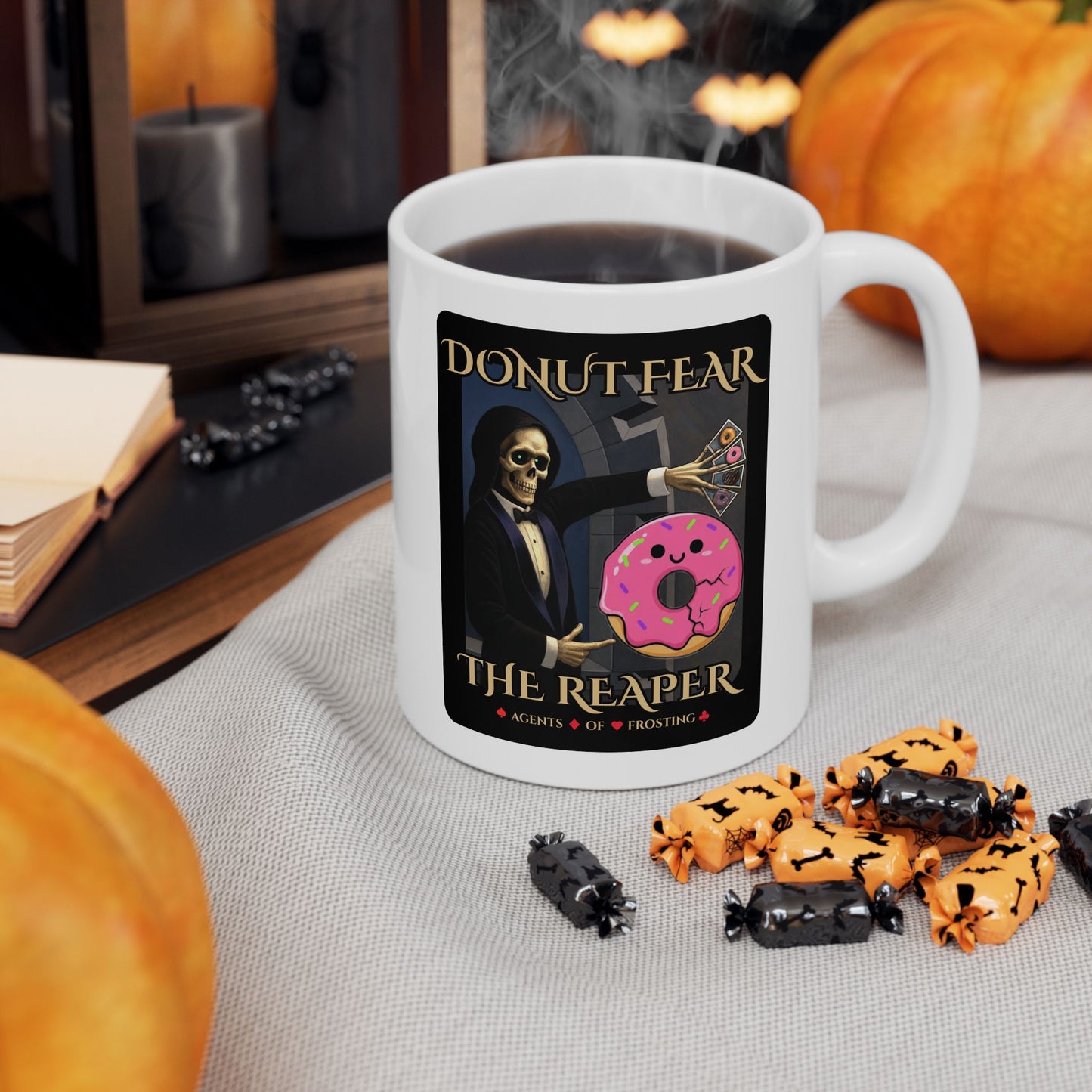 Donut Fear The Reaper Mug | Agents of Frosting | Parody White Mug