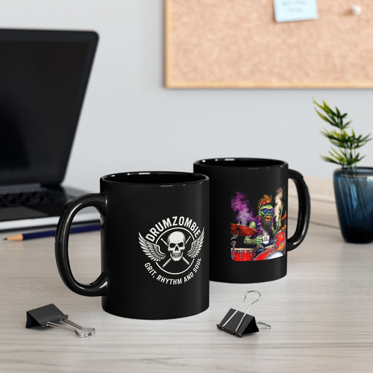 Psychedelic Zombie Drummer Mug – Funny Gift for Music Lovers