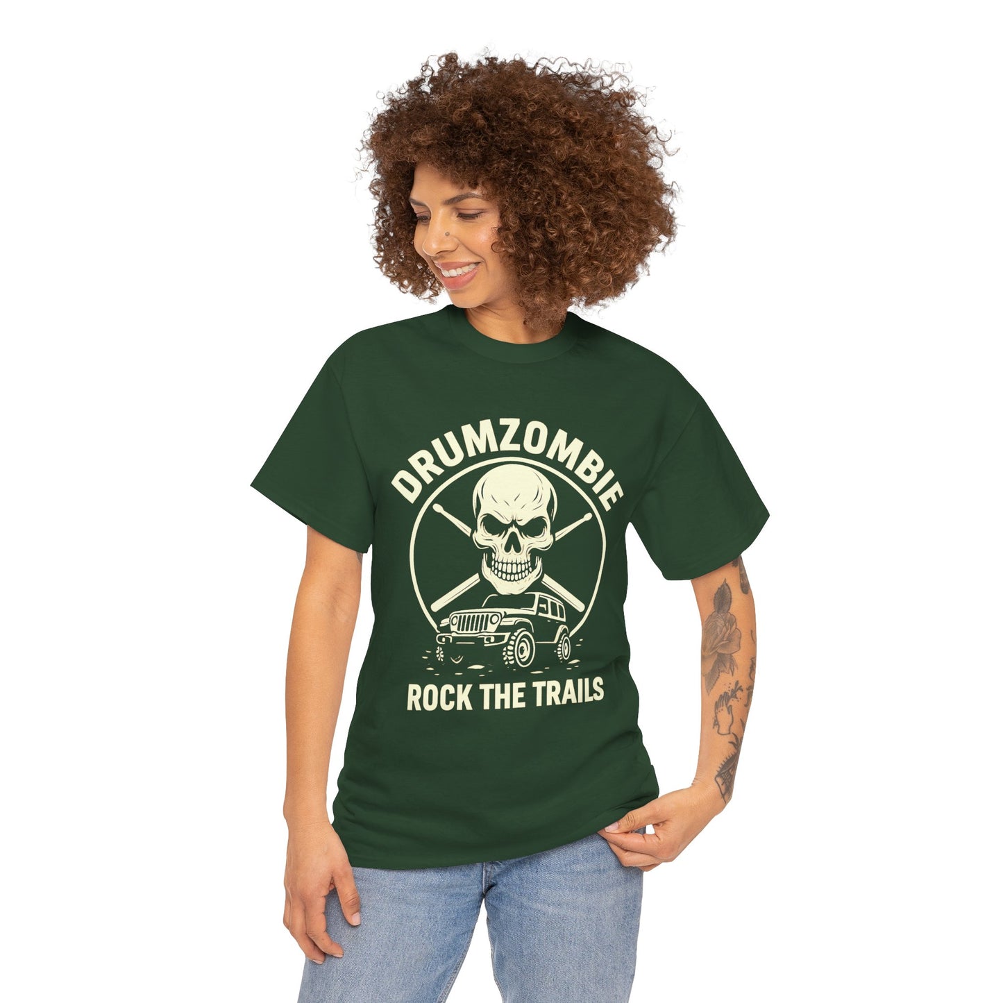 Rock the Trails Skull Jeep Tee for Drummers