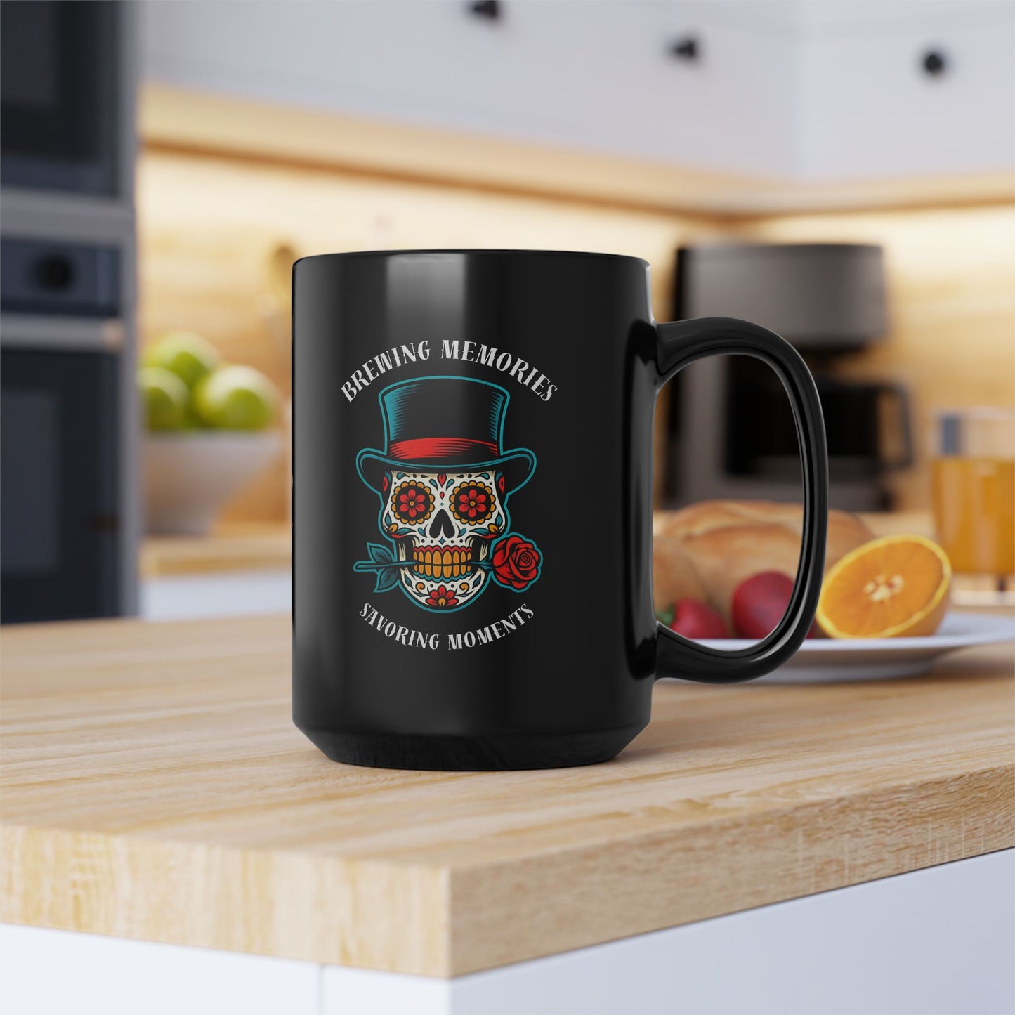 Brewing Memories Sugar Skull Mug | Day of the Dead Coffee Cup