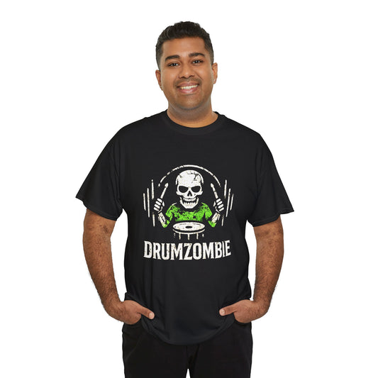 DrumZombie Unisex Tee – Funny Skeleton Drummer Shirt for Musicians & Rock Fans