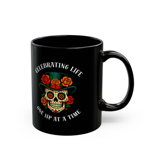Gentleman's Soul Sugar Skull Mug | Day of the Dead Top Hat Coffee Cup