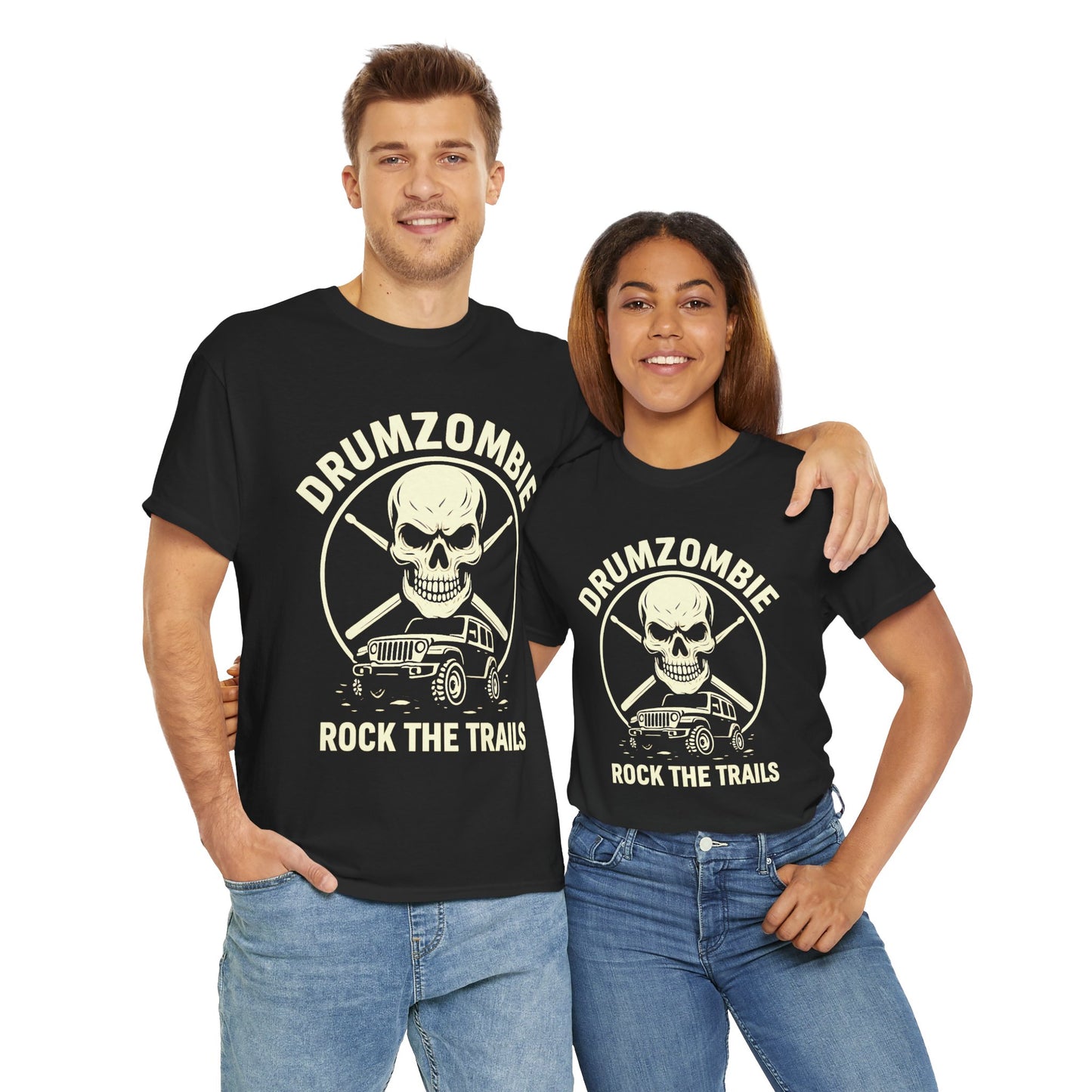 Rock the Trails Skull Jeep Tee for Drummers