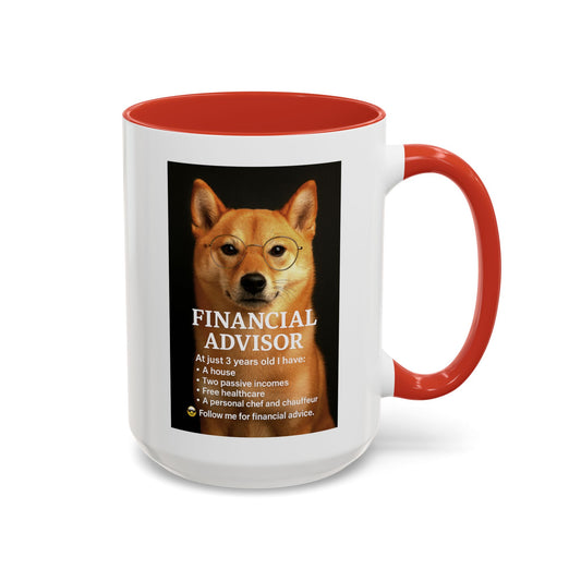 Charming Financial Advisor Dog Mug | Fun Office Gift, Coffee Lover Essential, Cute Shiba Inu Tea Cup, Ideal for Birthdays, Holidays, Work