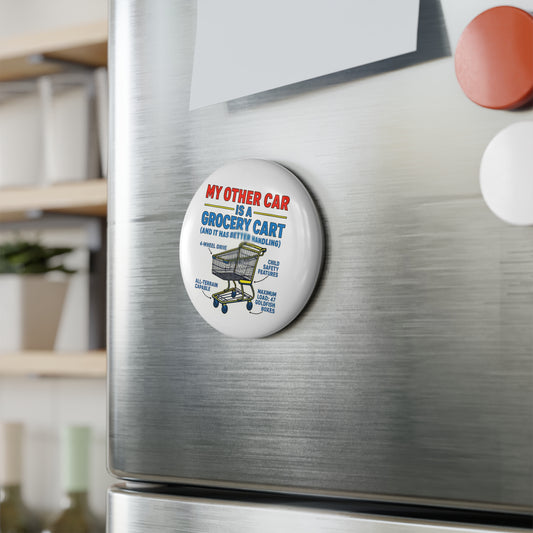 Humorous Grocery Cart Magnet, Fun Kitchen Decor, Gift for Foodies, Funny Fridge Magnet, Grocery Shopping Inspiration