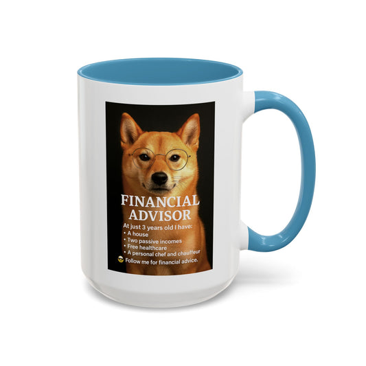 Charming Financial Advisor Dog Mug | Fun Office Gift, Coffee Lover Essential, Cute Shiba Inu Tea Cup, Ideal for Birthdays, Holidays, Work