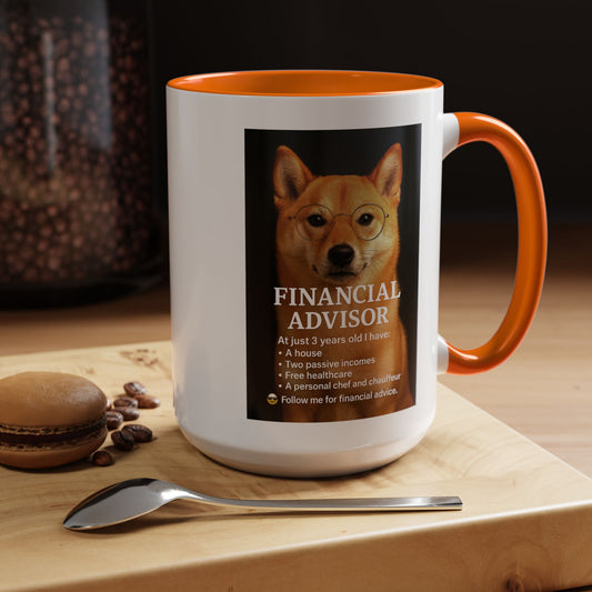 Charming Financial Advisor Dog Mug | Fun Office Gift, Coffee Lover Essential, Cute Shiba Inu Tea Cup, Ideal for Birthdays, Holidays, Work